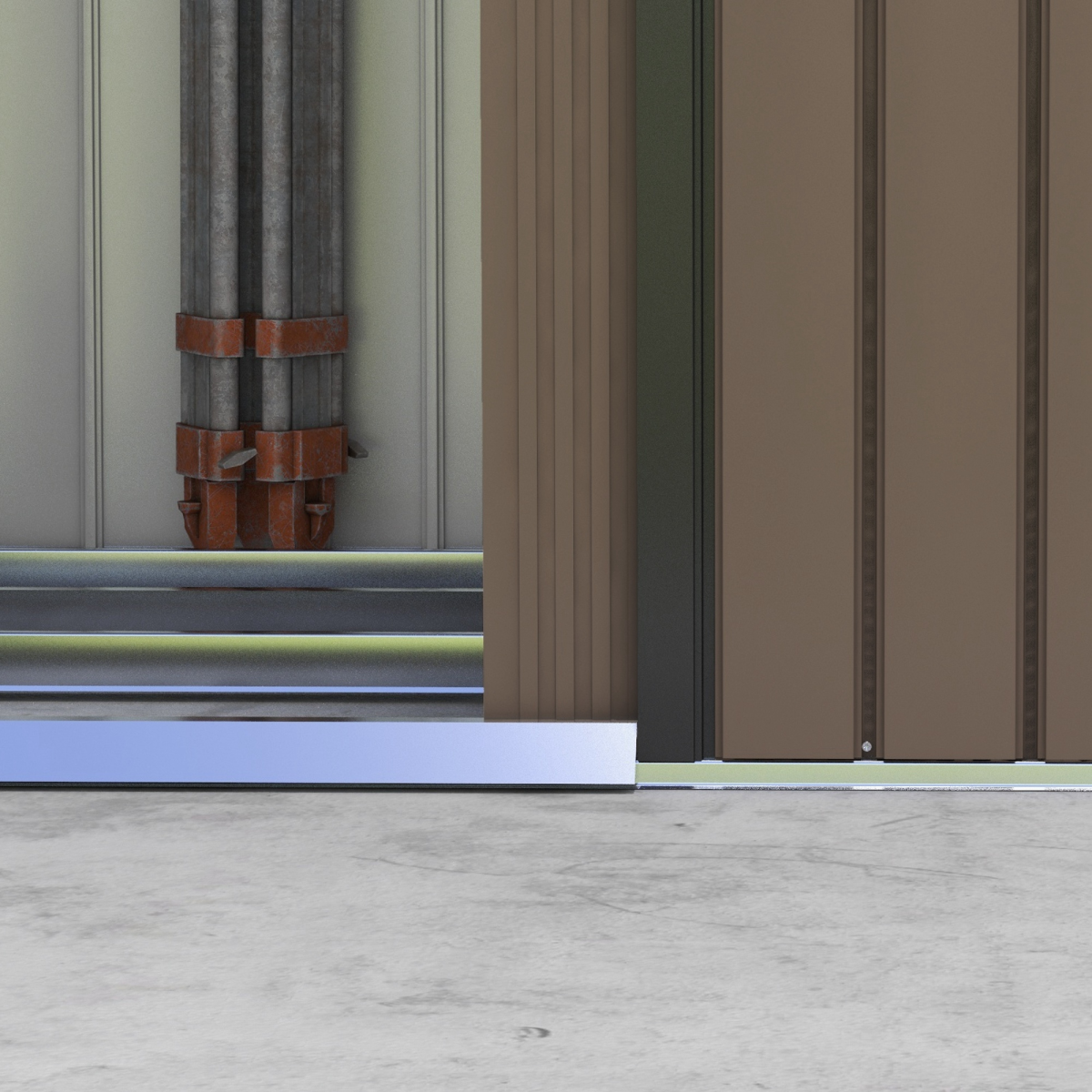 Garden Shed Storage Unit w/Locking Door Floor Foundation Vent Brown